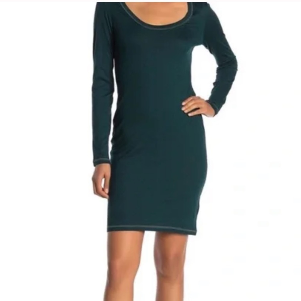 Alternative Apparel Bodycon Long Sleeve Scoop Neck Dress Size Medium